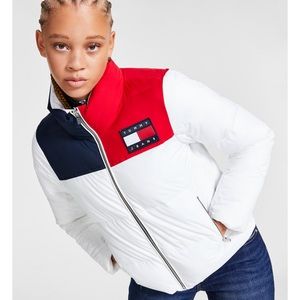 Tommy hilfiger puffer colorblock coat NEW
